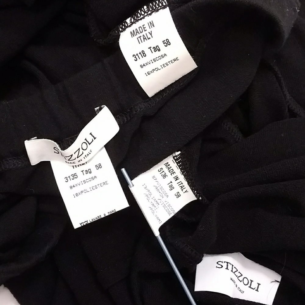 Stizzoli 3 Pc Black Pants Set Light Italian Knit Size 3x 24 Euro 58 High Quality - Picture 8 of 8